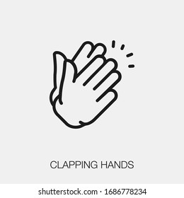 clapping hands icon vector. Linear style sign for mobile concept and web design. clapping hands symbol illustration. Pixel vector graphics - Vector.