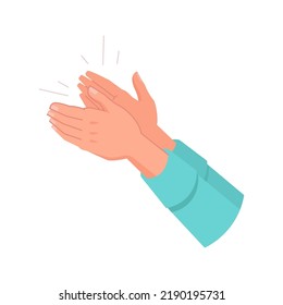 Clapping hands isolated palms. Vector applauding people, appreciation and congratulation, encouragement concept. Crowd applause, bravo by high five, success