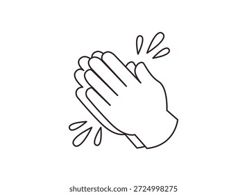 Händeklatschen Beten Hand Emoji Symbol Symbol Symbol Vektorgrafik einzelne flache Klatsche Applaus
