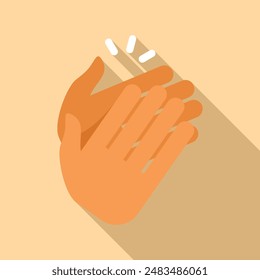 Clapping hands showing approval and appreciation in a flat design illustration vector symbol isolated on a background