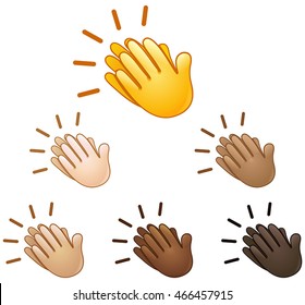 Clapping Hands Sign Emoji Set Of Various Skin Tones