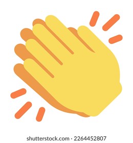 Clapping hands vector flat icon. Isolated clapping hands emoji illustration