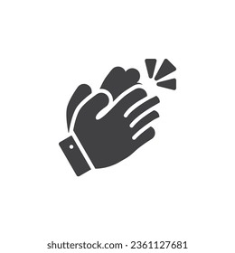 Clapping hands vector icon. filled flat sign for mobile concept and web design. Applause hands glyph icon. Symbol, logo illustration. Vector graphics