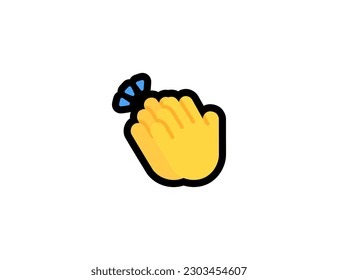 Clapping Hands vector icon on a white background. Bravo, Clapping Hands emoji illustration. Isolated Clapping Hands vector emoticon