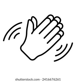 Clapping hands vector icon set collection. Clapping hands Outline flat Icon.