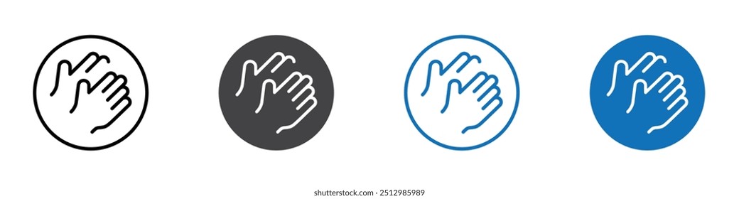 Clapping icon flat editable icon mark set.