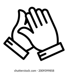 Clapping icon outline vector. People hand clap. Public support