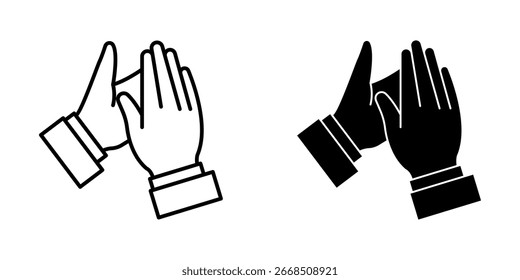 conjunto de iconos de aplausos. Símbolo aislado fondo blanco. Ilustración vectorial. color editable.