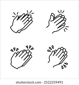 conjunto de ícones de palmas, ilustração vetorial, ideal para celebrações visuais e apresentações isoladas em um fundo branco.