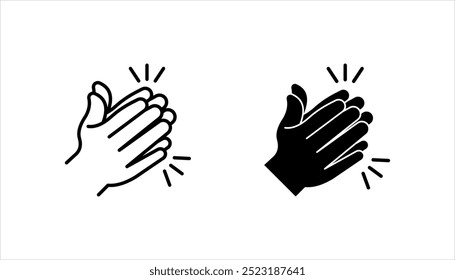 clapping icon set, vector illustration, ideal for visual celebrations, and introductions isolated on a white background.