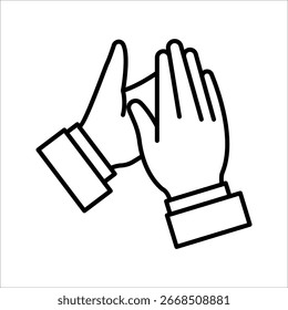 clapping Icon. Symbol isolated white background. vector illustration. color editable.