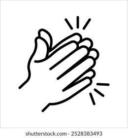 clapping icon, vector illustration, ideal for visual celebrations, and introductions isolated on a white background.