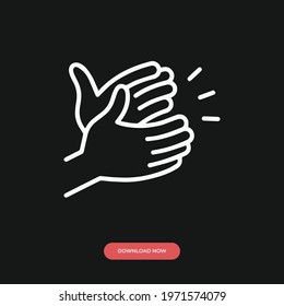 clapping icon vector. Linear style sign for mobile concept and web design. clapping symbol illustration. Pixel vector graphics - Vector.