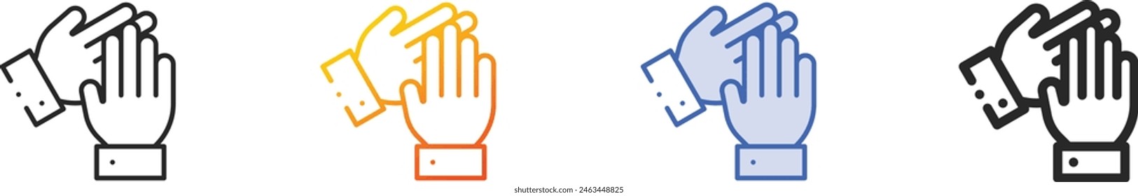 clapping icon.Thin Linear, Gradient, Blue Stroke and bold Style Design Isolated On White Background