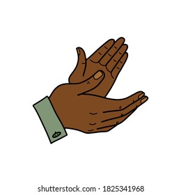 Claps of hands, applause. Vector illustration in the cartoon style, isolated on a white background. Business concept. Design element.