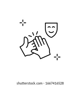 Claps icon. Simple line, outline vector elements of theatre for ui and ux, website or mobile application