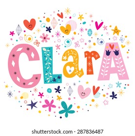 Clara girls name decorative lettering type design