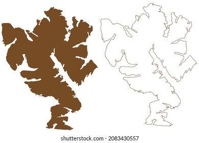 Clarence Island (Republic of Chile, South and Latin America, Tierra del Fuego Archipelago) map vector illustration, scribble sketch Isla Clarence map