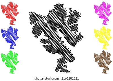 Clarence Island (Republic of Chile, South and Latin America, Tierra del Fuego Archipelago) map vector illustration, scribble sketch Isla Clarence map