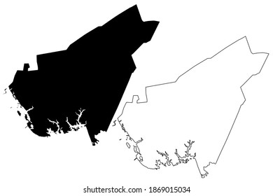 Clarendon County, State of South Carolina (U.S. county, United States of America, USA, U.S., US) map vector illustration, scribble sketch Clarendon map