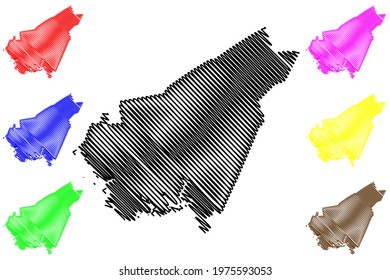 Clarendon County, State of South Carolina (U.S. county, United States of America) map vector illustration, scribble sketch Clarendon map