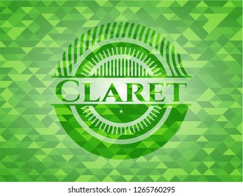 Claret green emblem with mosaic ecological style background