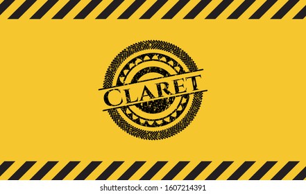 Claret inside warning sign, black grunge emblem. Vector Illustration. Detailed.