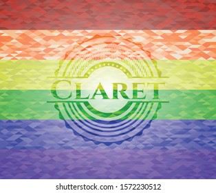 Claret lgbt colors emblem. Vector Illustration. Mosaic.