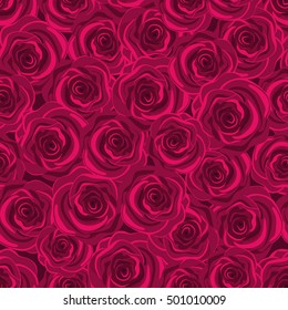 Claret roses. Seamless pattern. Vector illustration