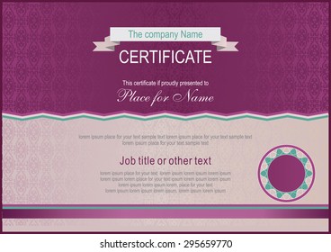 Claret-colored certificate. Official blank