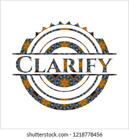 Clarify arabic emblem. Arabesque decoration.