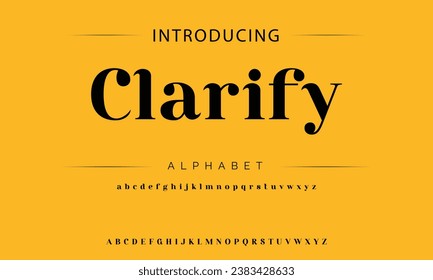 Clarify luxury alphabet font. Typography urban style fonts for fashion, retail, feminine, beauty care, jewellery logo design
