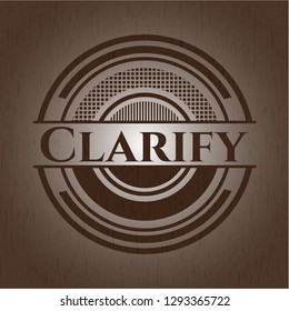 Clarify retro style wooden emblem