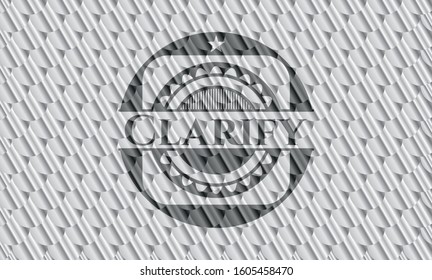 Clarify silver badge. Scales pattern. Vector Illustration. Detailed.