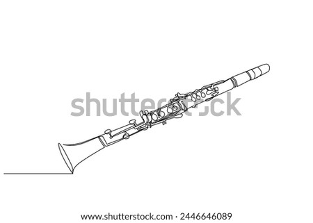 clarinet classical musical instrument object one line art design vector