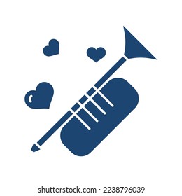 Icono universal relleno de clarinete ui ux símbolo del elemento.