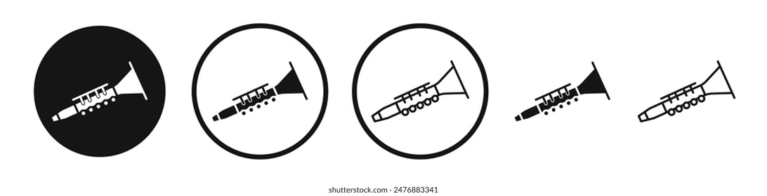 Clarinet flat liner icon set.