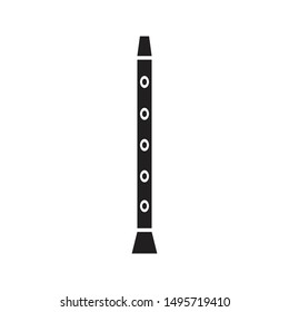 clarinet icon black and isolated vector illustration