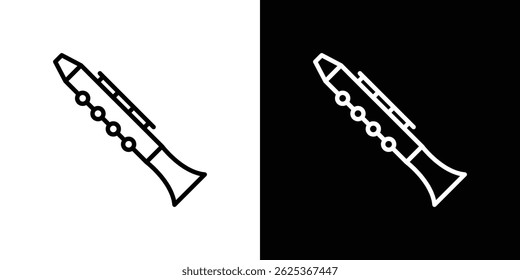 Traçado de conceito de ícone do Clarinete no plano de fundo branco