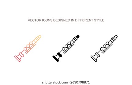 Diseño de icono de clarinete con fondo blanco