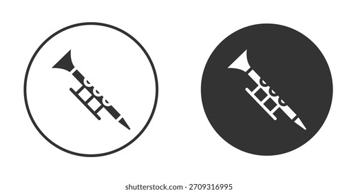 Icono de clarinete en estilo glifo para Diseño web. Iconos de UI UX