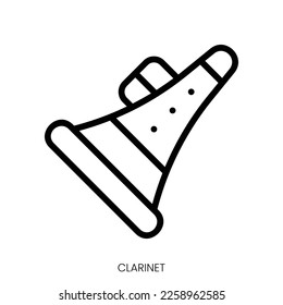 clarinet icon. Line Art Style Design Isolated On White Background