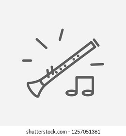 Clarinet icon line symbol. Isolated vector illustration of  icon sign concept for your web site mobile app logo UI design.