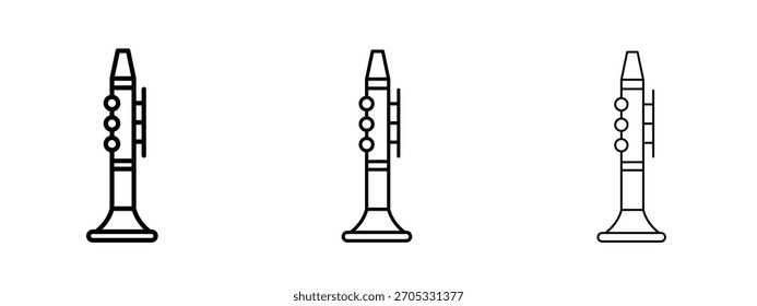 Clarinet icon linear style sign for mobile concept and web design.