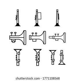 Clarinet icon or logo isolated sign symbol vector illustration - Collection of high quality black style vector icons
