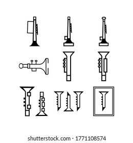 Clarinet icon or logo isolated sign symbol vector illustration - Collection of high quality black style vector icons
