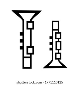 Clarinet icon or logo isolated sign symbol vector illustration - high quality black style vector icons
