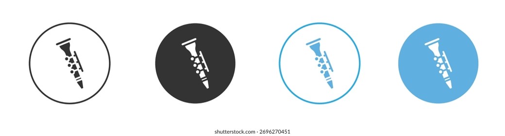 Conjunto de diseño de Plantilla de logotipo de icono de clarinete