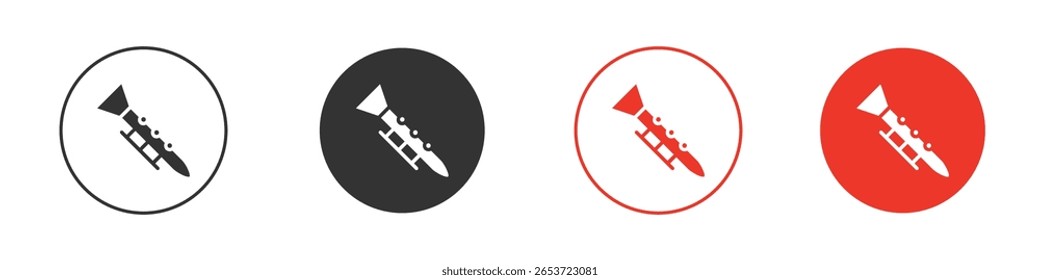 Clarinet icon for logo, vector sign symbol for design