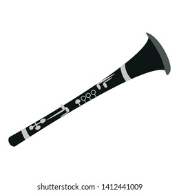 Clarinet icon on the white background. Vector illustration.